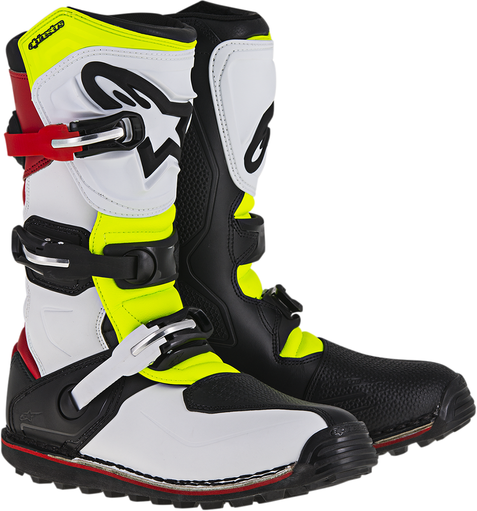 ALPINESTARS Tech-T Boots - White/Red/Yellow Fluorescent/Black - US 10 2004017-2351-10