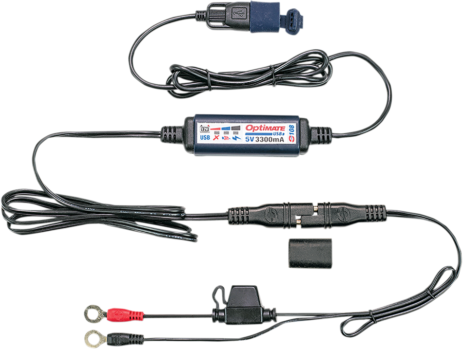 TECMATE SAE to USB Power Cable O-108 - With Battery Lead O-108KIT