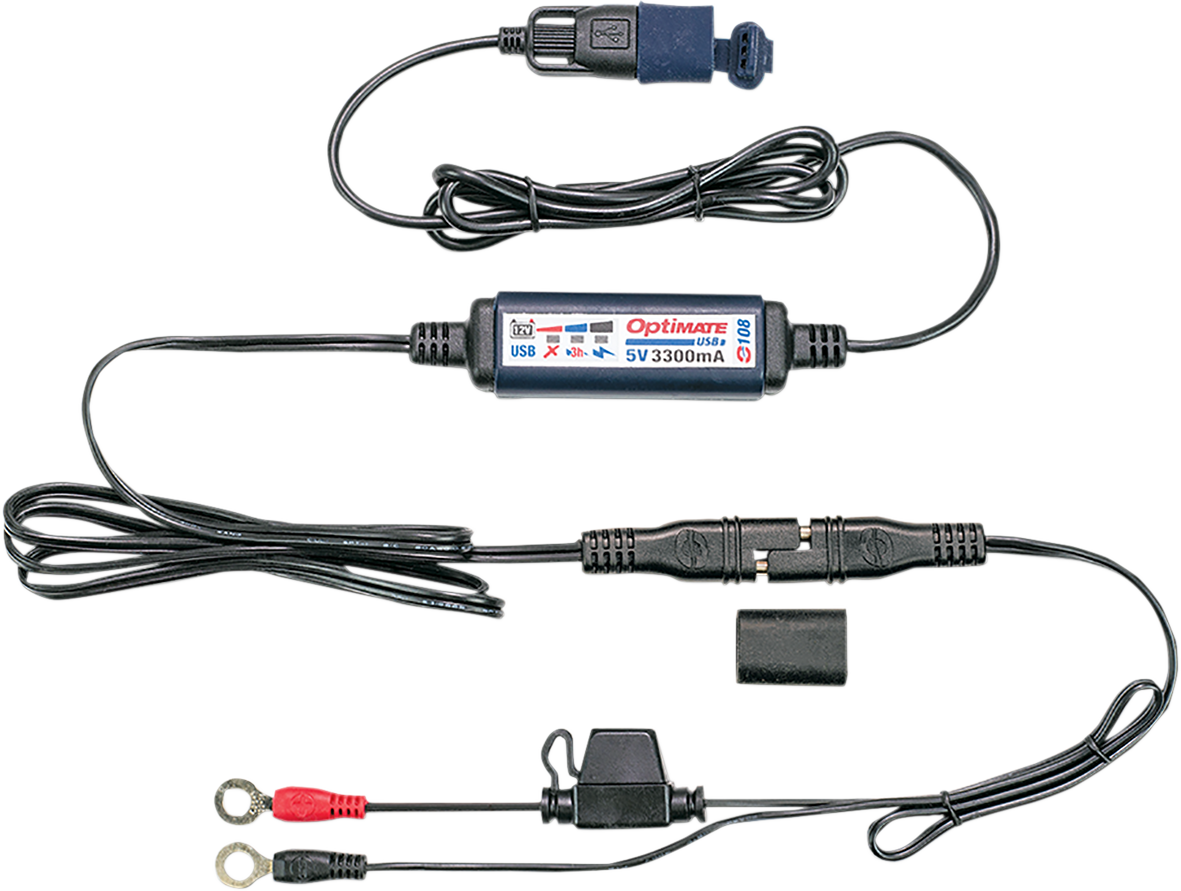 TECMATE SAE to USB Power Cable O-108 - With Battery Lead O-108KIT