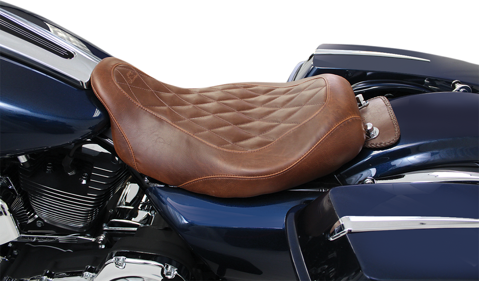 MUSTANG Seat - Wide Tripper Solo - without Backrest - Diamond - Brown 76722