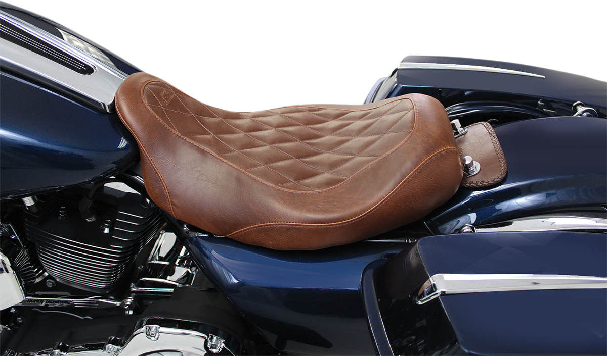 MUSTANG Seat - Wide Tripper Solo - without Backrest - Diamond - Brown 76722