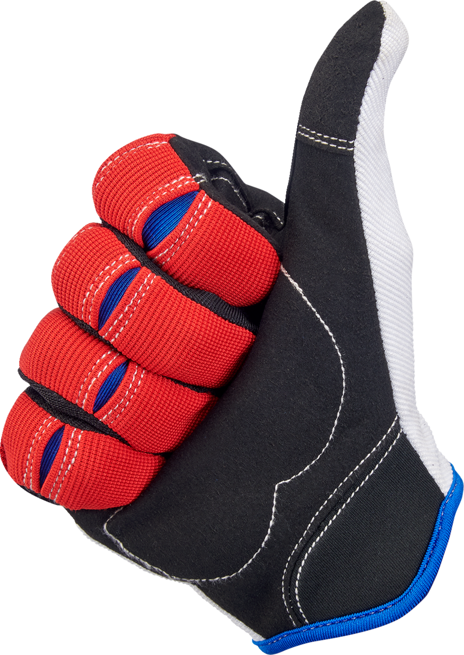 BILTWELL Moto Gloves - Red/White/Blue - XS 1501-1208-001
