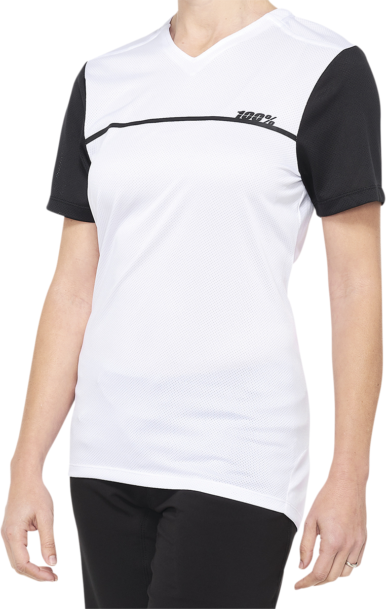 100% Women's Ridecamp Jersey - Short-Sleeve - White/Black - XL 40035-00011