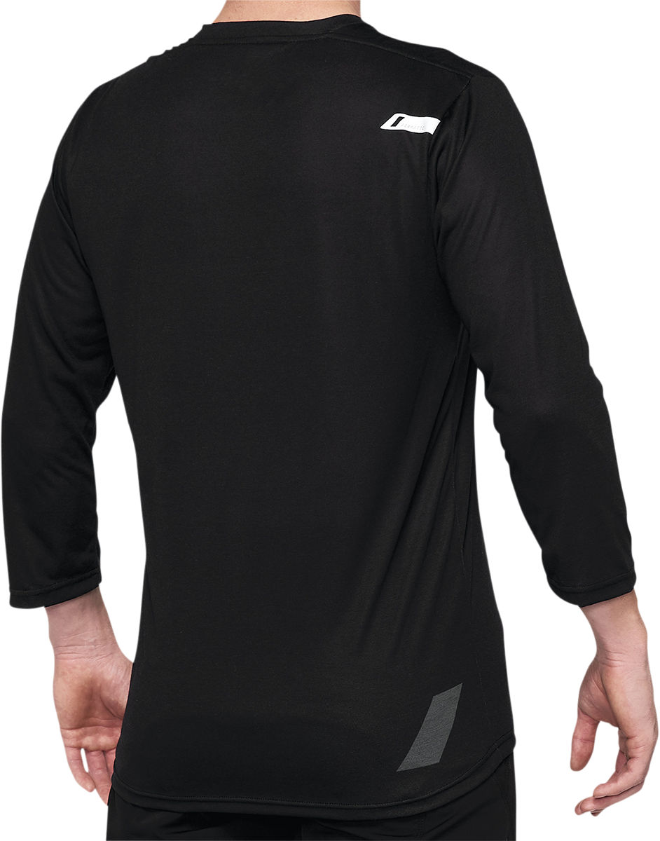 100% Airmatic 3/4 Sleeve Jersey - Black - Large 40018-00002