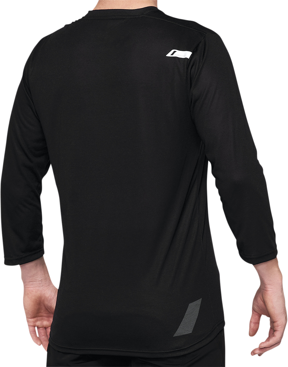 100% Airmatic 3/4 Sleeve Jersey - Black - XL 40018-00003