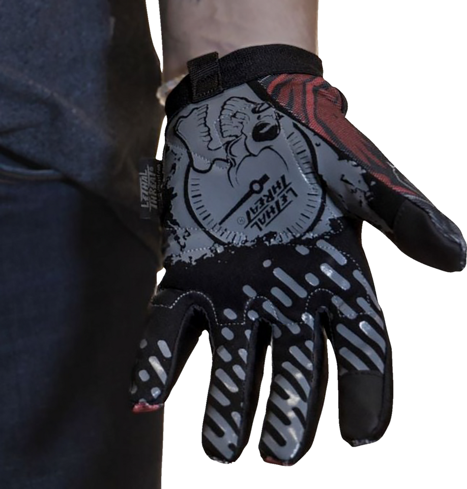 LETHAL THREAT Good N Evil Skulls Gloves - Black - Large GL15021L