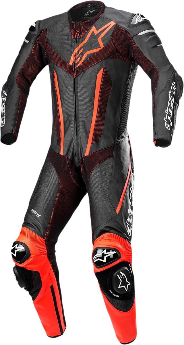 ALPINESTARS Fusion 1-Piece Suit - Black/Red Fluorescent - US 38 / EU 48 3153022-1030-48