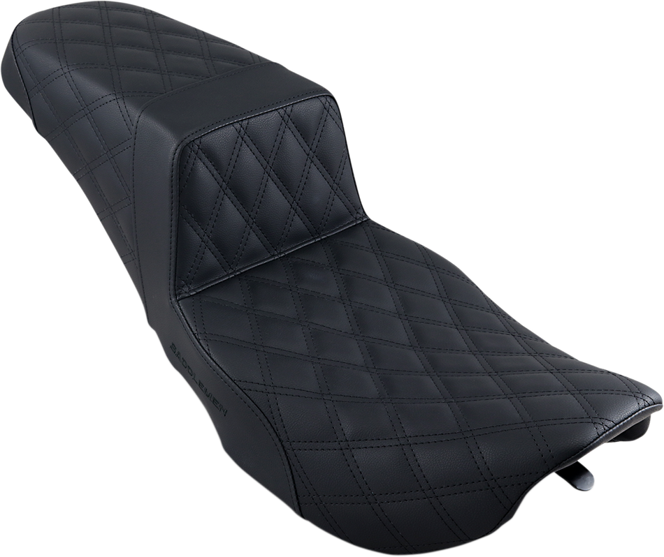 SADDLEMEN Step-Up Seat - Full Lattice Stitch - Black - FLHR/FLHX 897-06-175