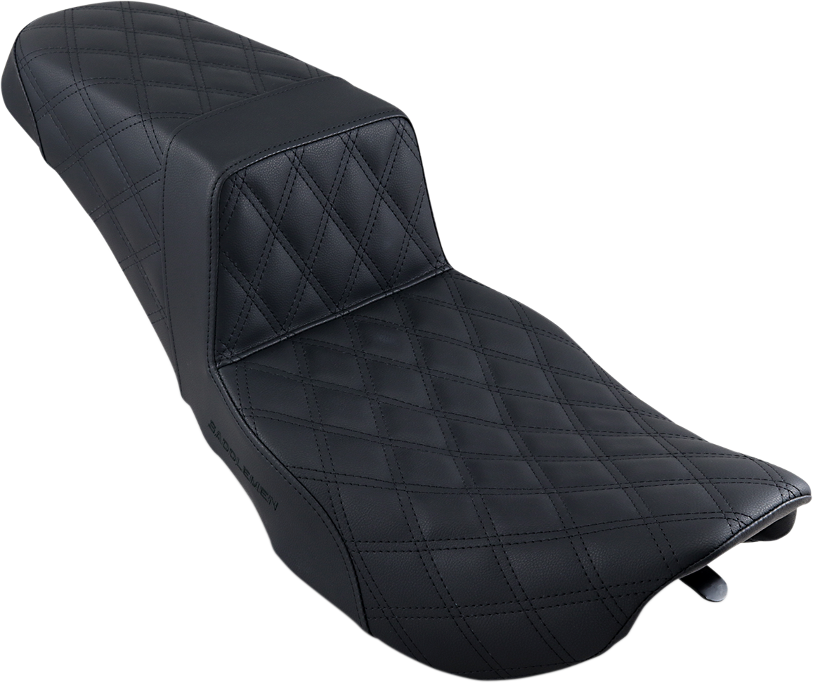 SADDLEMEN Step-Up Seat - Full Lattice Stitch - Black - FLHR/FLHX 897-06-175