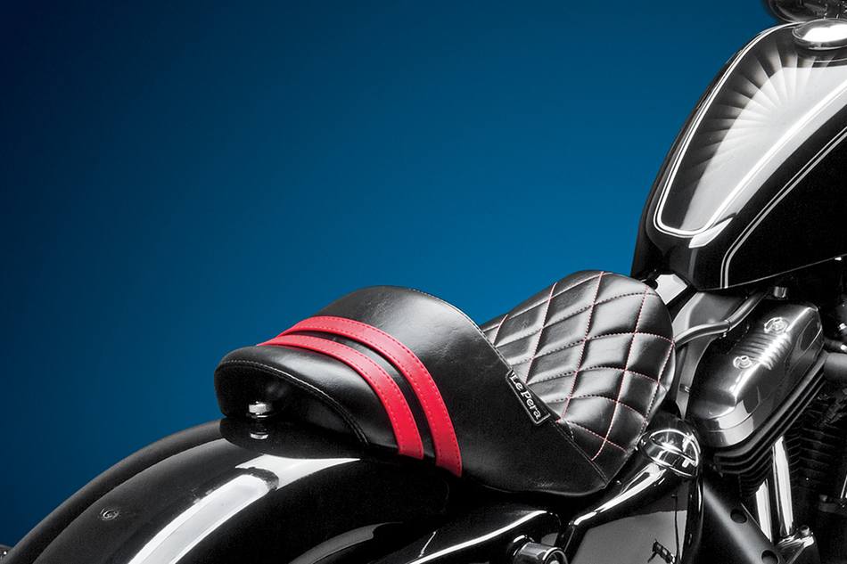 LE PERA Stubs Spoiler Seat - Diamond - Black w/ Red Stripes - XL LK-416DMRED