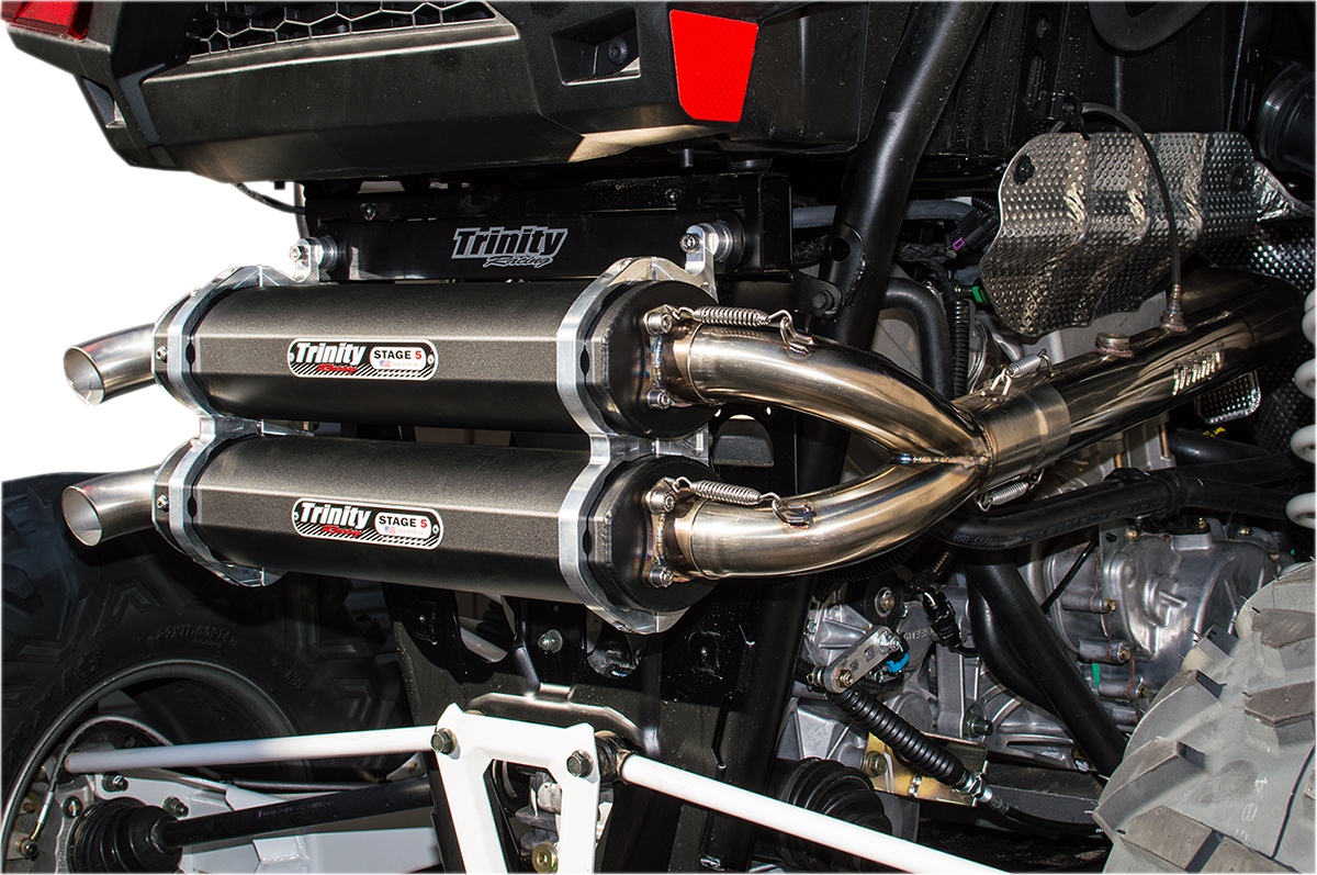 TRINITY RACING Stage 5 Dual Exhaust - Black TR-4153D-BK