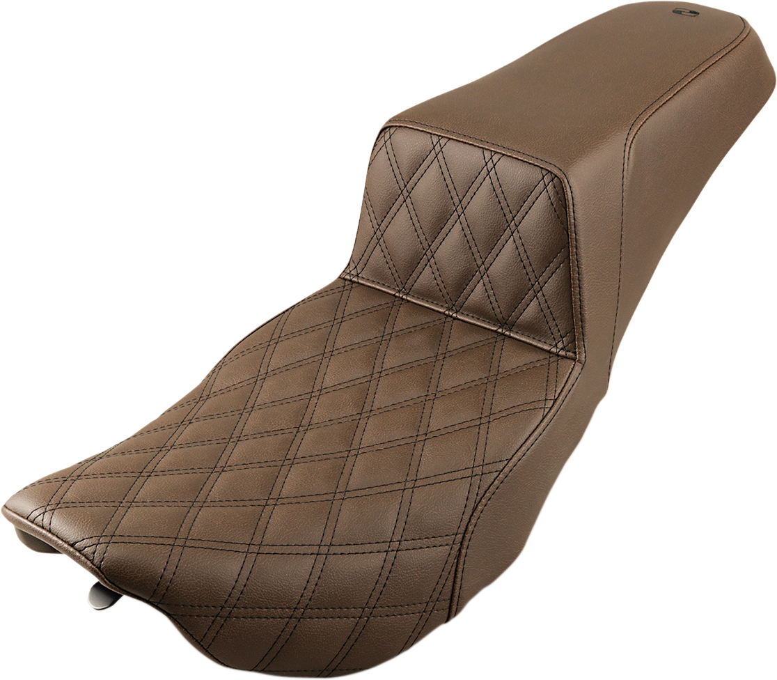 SADDLEMEN Step-Up Seat - Front Lattice Stitch - Brown 897-06-172BR