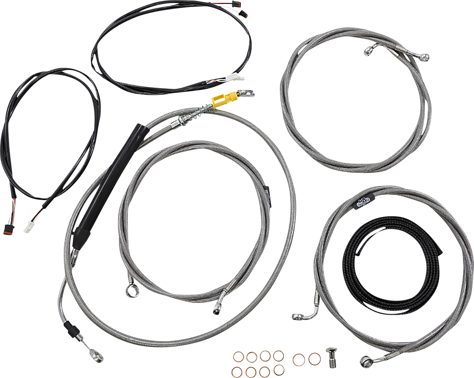 LA CHOPPERS Kit de cables - Manillar Ape Hanger de 18" - 20" - ABS - Inoxidable LA-8058KT3-19