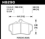 Hawk Porsche HPS Street Rear Brake Pads KHB290F.583