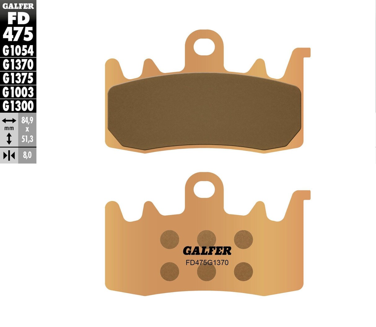 GALFER Brake Pads Sintered Fd475g1370 FD475G1370