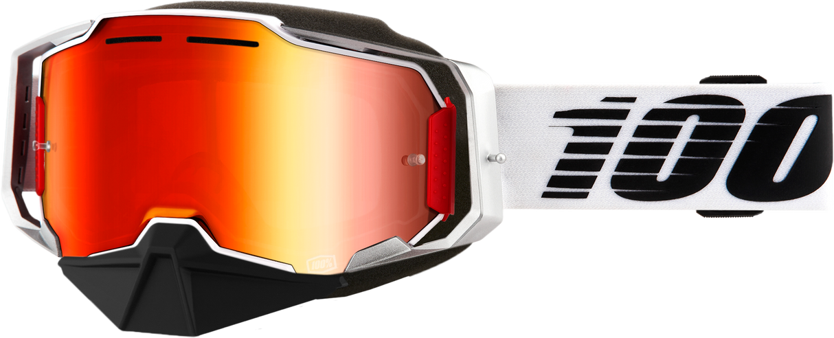 100% Armega Snowmobile Goggle Lightsaber Mirror Red Lens 50008-00002