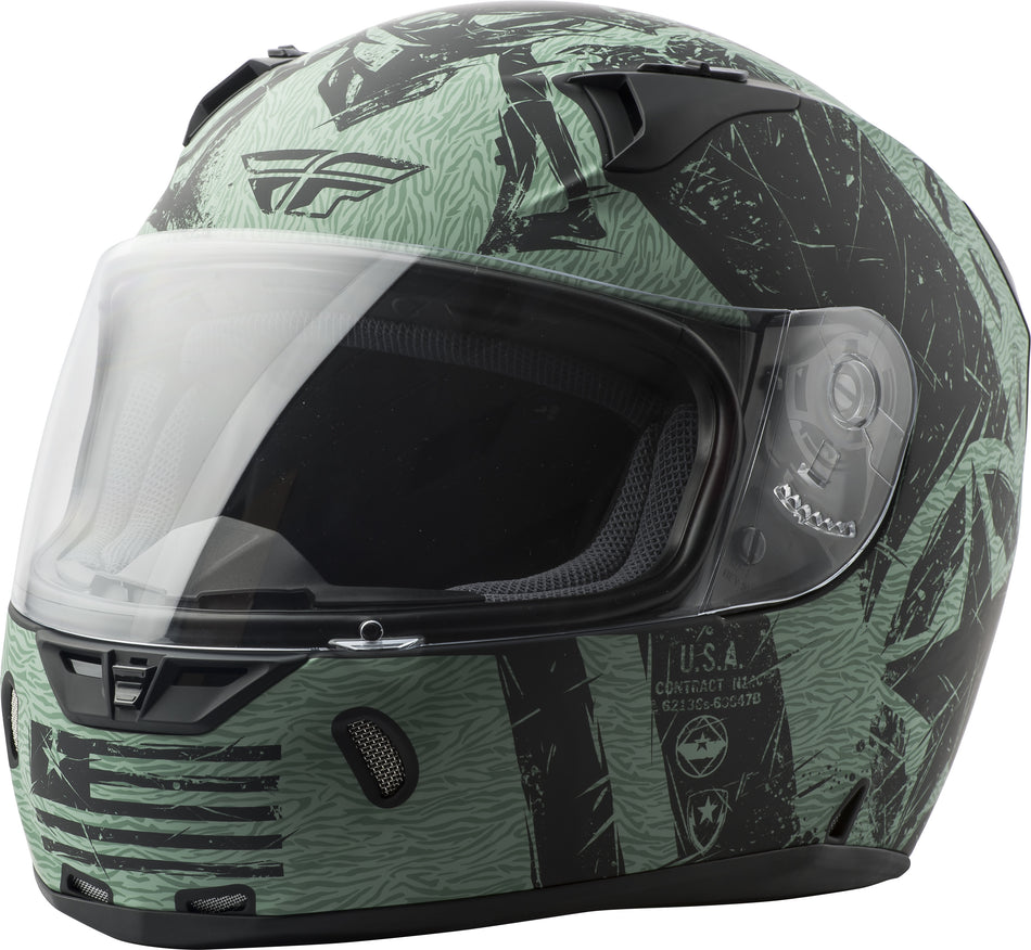 FLY RACING Revolt Liberator Helmet Matte Black/Green Lg 73-8374-4