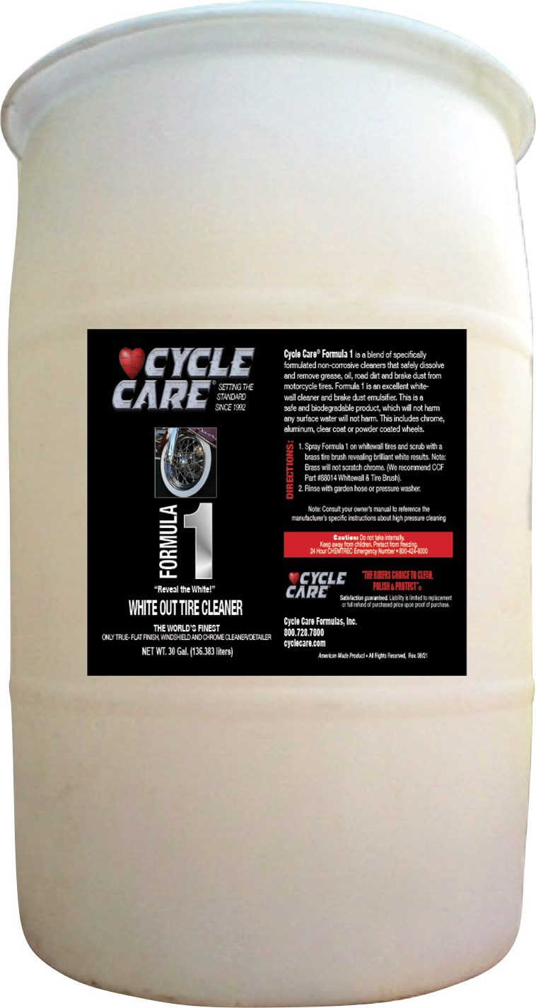 CYCLE CARE FORMULAS Formula 1 Wheel & Tire Cleaner - 30 U.S. gal. - Barrel 1030