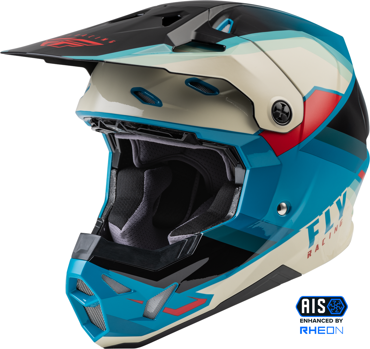 FLY RACING Formula Cp Rush Helmet Black/Stone/Dark Teal Xl 73-0022X