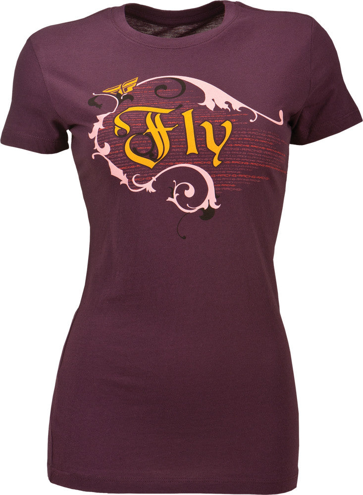 FLY RACING Ever After Ladies Tee Plum M 356-0249M