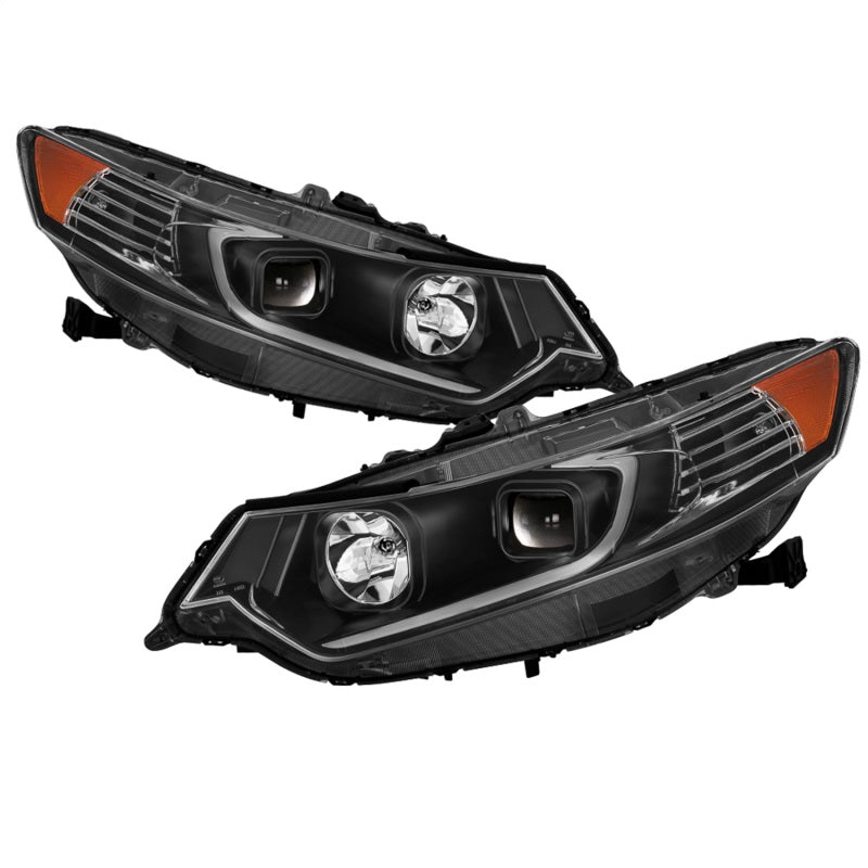 xTune 09-14 Acura TSX Projector Headlights - Light Bar DRL - Black (PRO-JH-ATSX09-LB-BK) 9042218