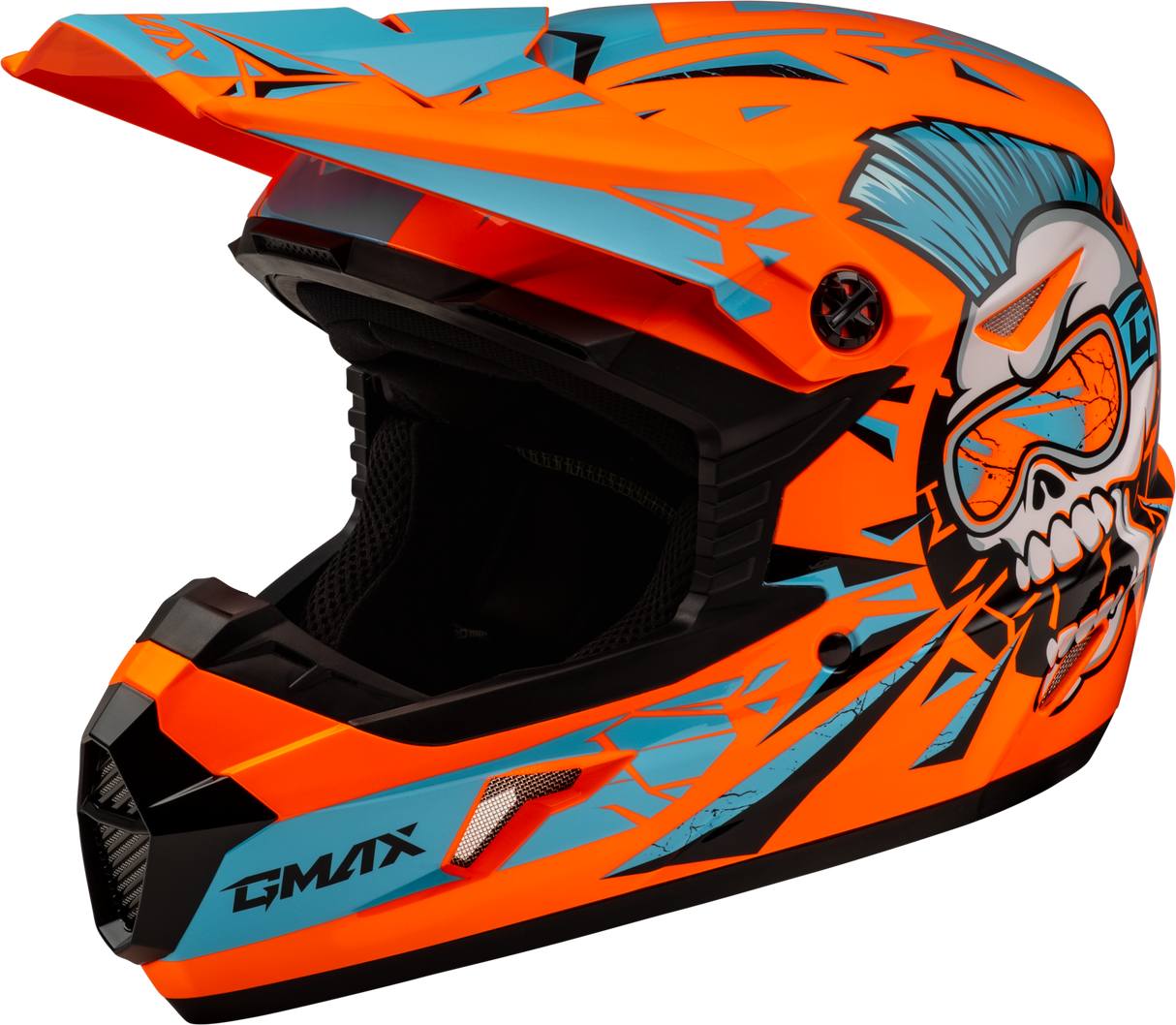 GMAX Youth Mx-46y Unstable Helmet Hi Vis Orange/Blue Yl D3465212