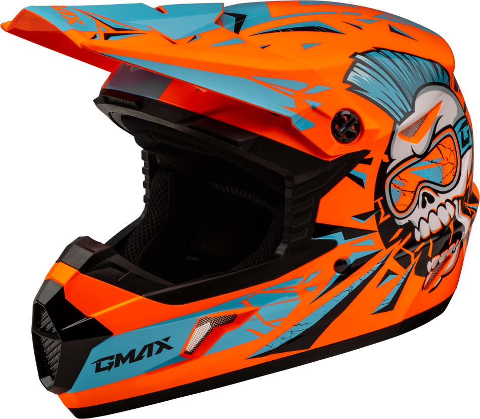 GMAX Youth Mx-46y Unstable Helmet Hi Vis Orange/Blue Ys D3465210