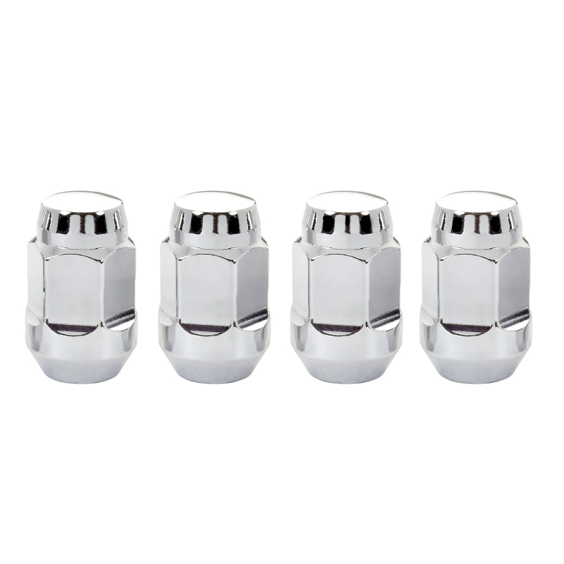 McGard Hex Lug Nut (Cone Seat Bulge Style) 1/2-20 / 3/4 Hex / 1.45in. Length (4-pack) - Chrome 64010