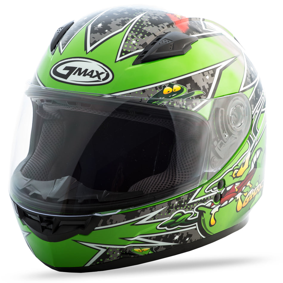GMAX Youth Gm-49y Full-Face Alien Helmet Black/Green Yl G7496222 TC-3