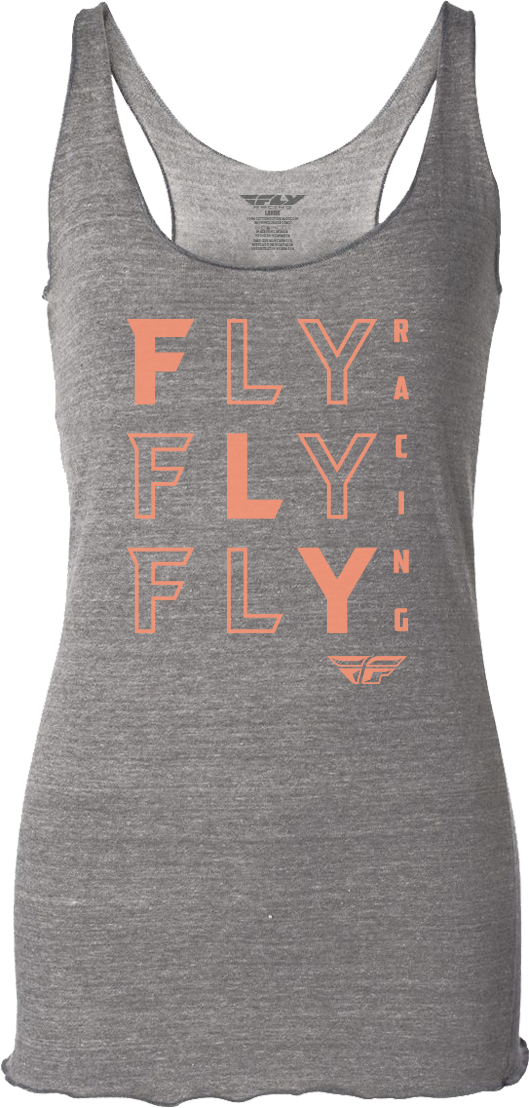 FLY RACING Women's Fly Tic Tac Toe Tank Grey 2x 356-61622X