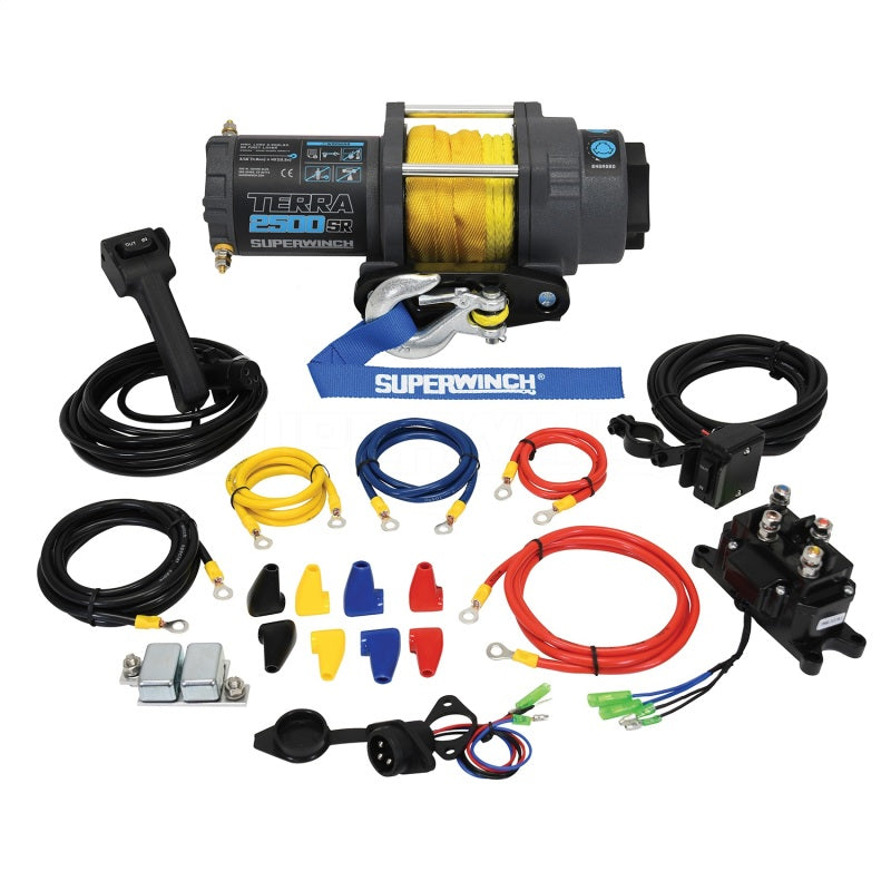 Superwinch 2500 LBS 12V DC 3/16in x 40ft Synthetic Rope Terra 2500SR Winch - Gray Wrinkle 1125270