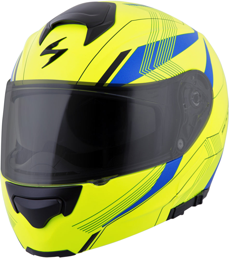 SCORPION EXO Exo-Gt3000 Modular Helmet Sync Neon/Blue Md 300-1234