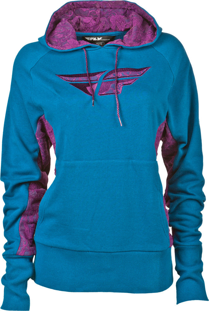 FLY RACING Laced Ladies Pullover Hoodie Turquoise X/2x 358-01003