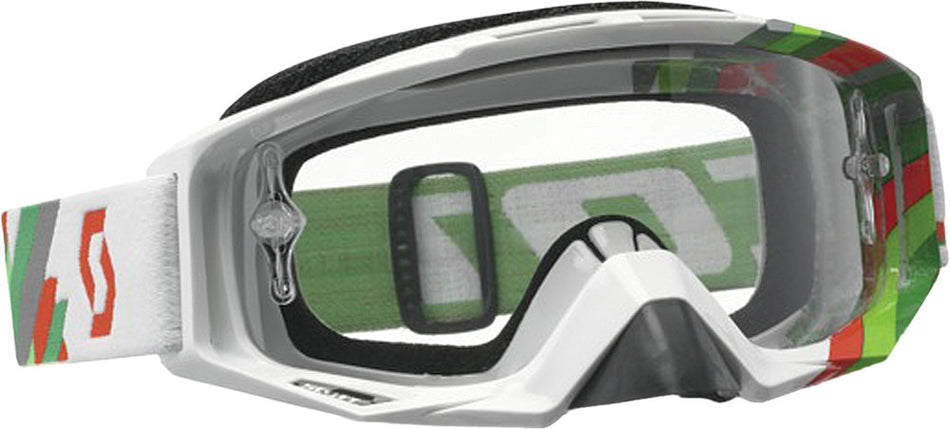SCOTT Tyrant Goggle Linear White/Green W/Clear Lens 221330-4050041