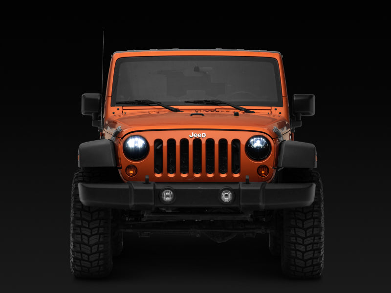 Raxiom 97-18 Jeep Wrangler TJ/JK Axial Series LED Headlights- Black Housing (Clear Lens) J108039