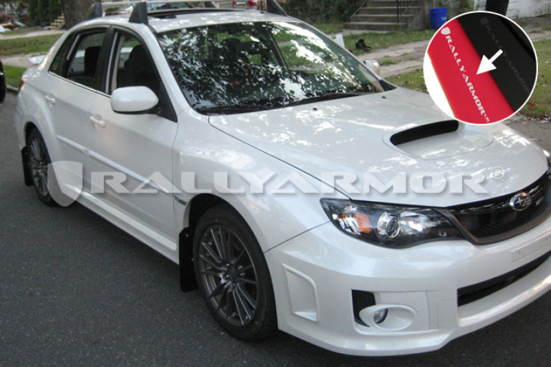 Rally Armor 11+ STI/WRX Sedan Only UR Red Mud Flap w/ White Logo