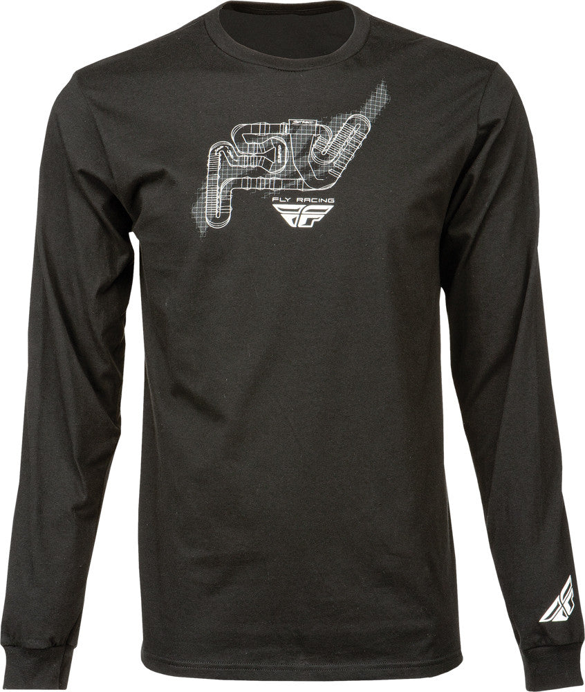 FLY RACING Track L/S Tee Black S 352-4110S