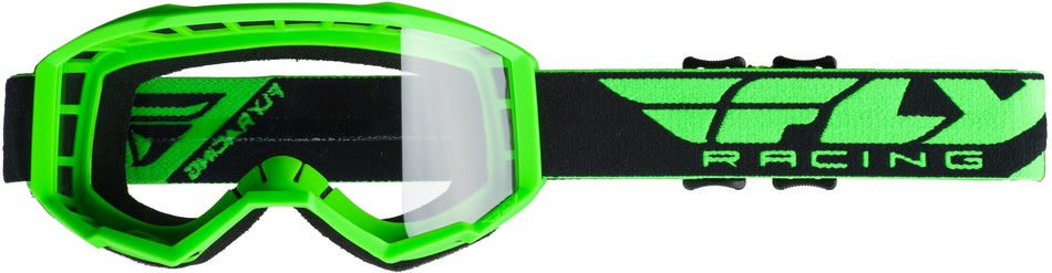 FLY RACING Focus Goggle Green W/Clear Lens FLA-004