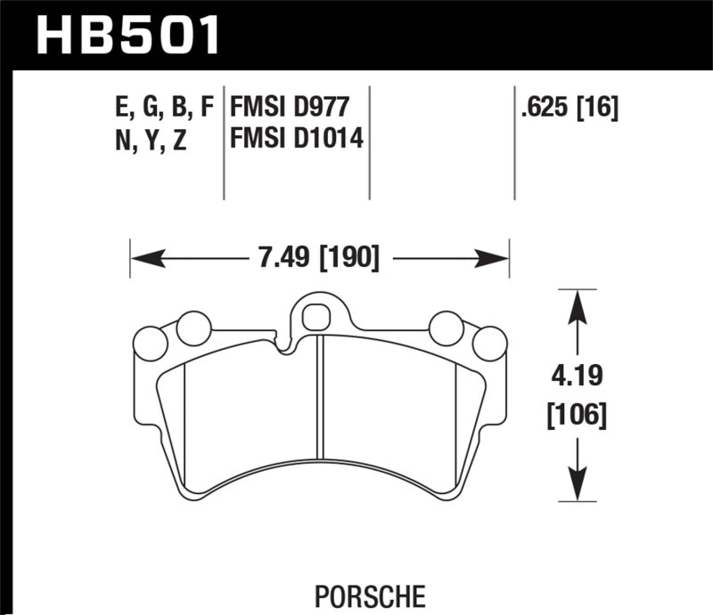 Hawk 07-10 Audi Q7 / 03-09 Porsche Cayenne / 04-09 VW Touareg DTC-60 Race Front Brake Pads KHB501G.625