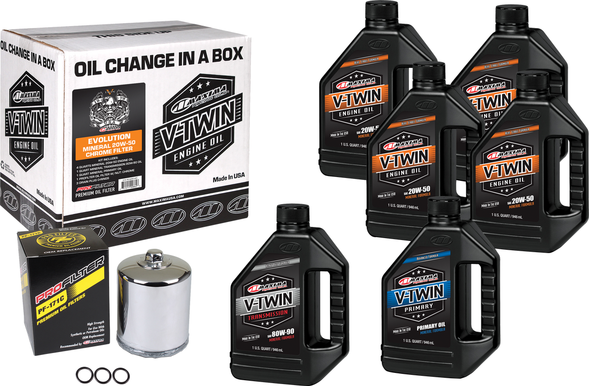 MAXIMAV-Twin Oil Change Kit Mineral Evo  Chrome Filter90-069016PC