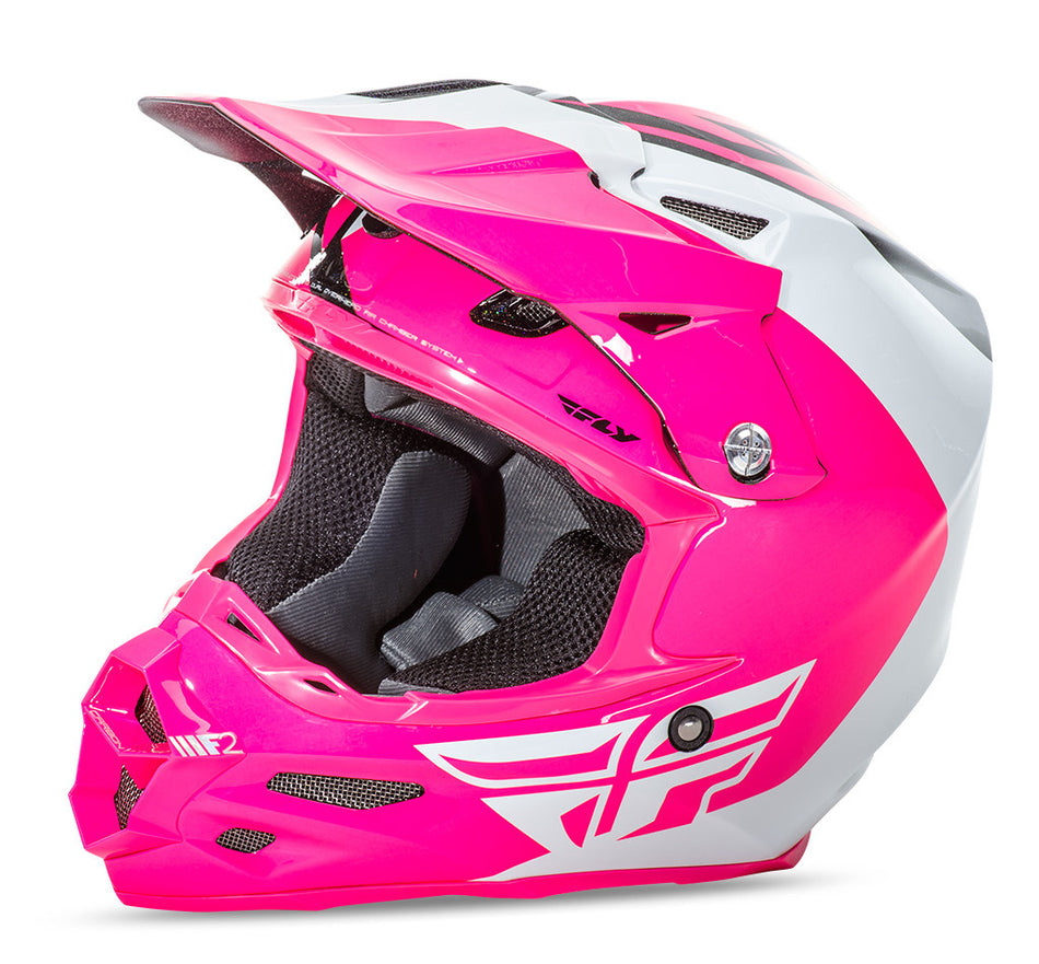 FLY RACING F2 Carbon Pure Helmet Pink/White/Black Md 73-4129M