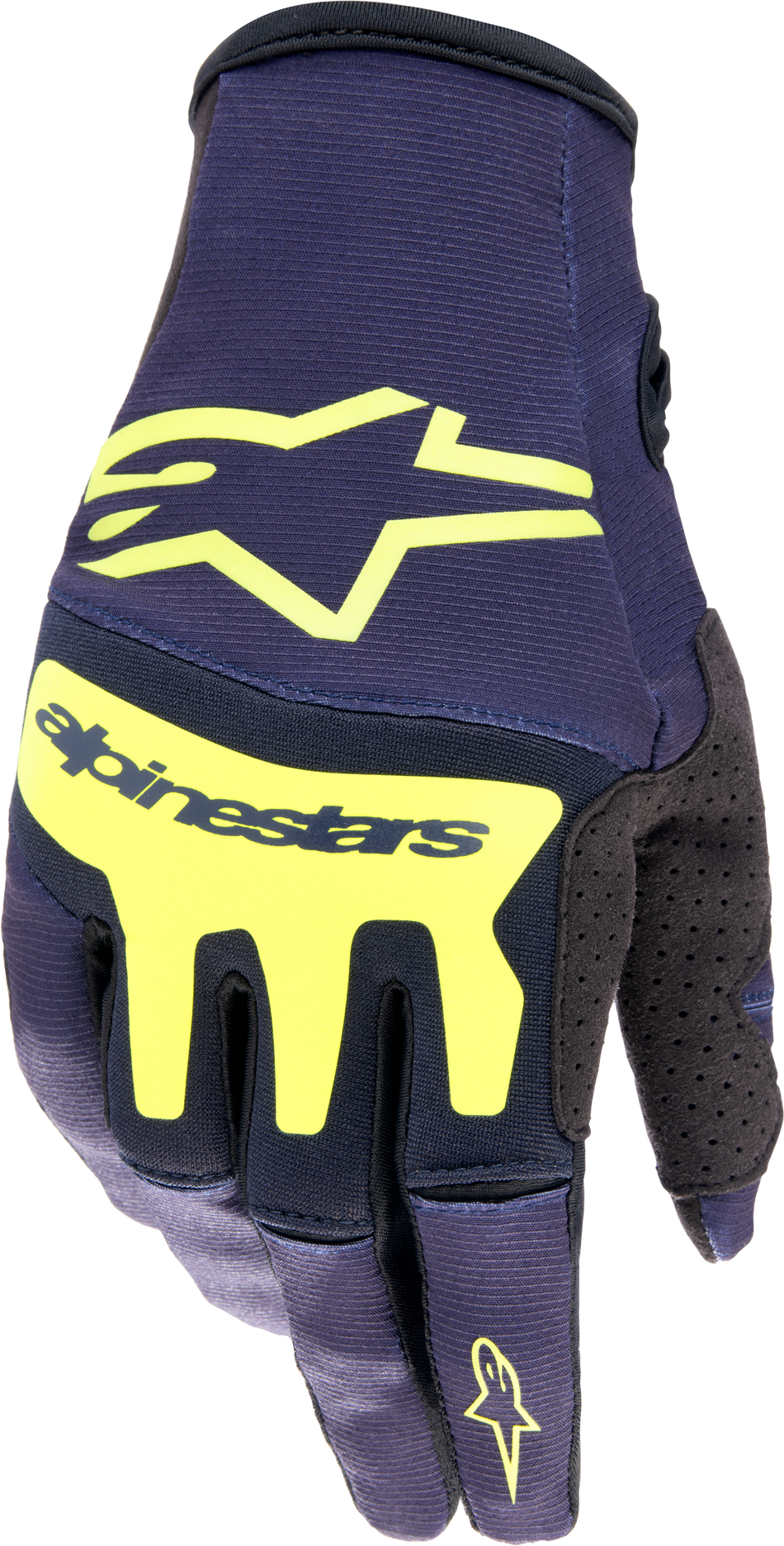 ALPINESTARS Techstar Gloves Night Navy/Yellow Fluo Lg 3561023-7455-L