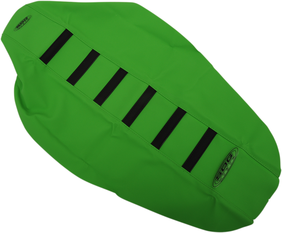 SDG 6-Ribbed Seat Cover - Black Ribs/Green Top/Green Sides 95941KGG