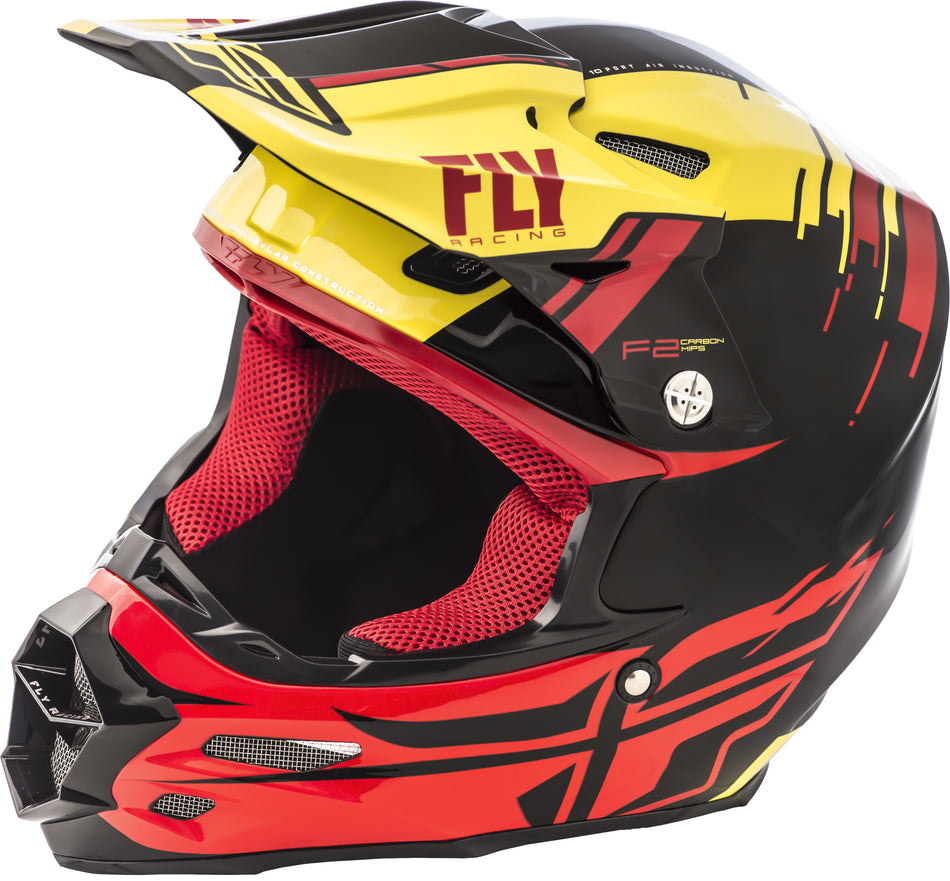 FLY RACING F2 Carbon Pieck Replica Helmet Yellow/Red/Black 2x 73-4098-9-2X