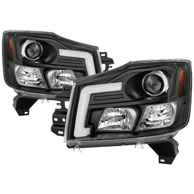 Spyder 04-15 Nissan Titan / 04-07 Nissan Armada V2 Projector Headlights - Black PRO-YD-NTI04-DRL-BK 5085504