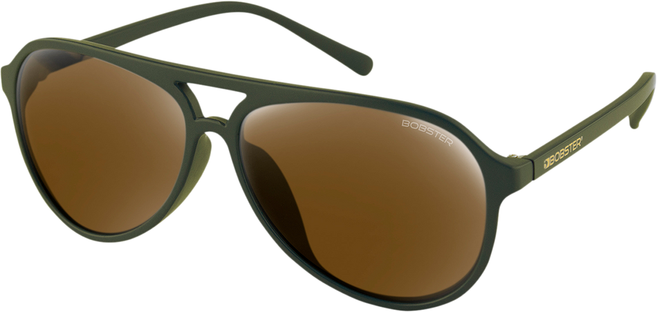 BOBSTER Maverick Sunglasses - Matte Olive - Brown HD Gold Mirror BMAV102HD