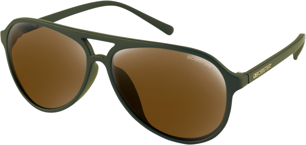 BOBSTER Maverick Sonnenbrille - Matt Oliv - Braun HD Gold verspiegelt BMAV102HD 