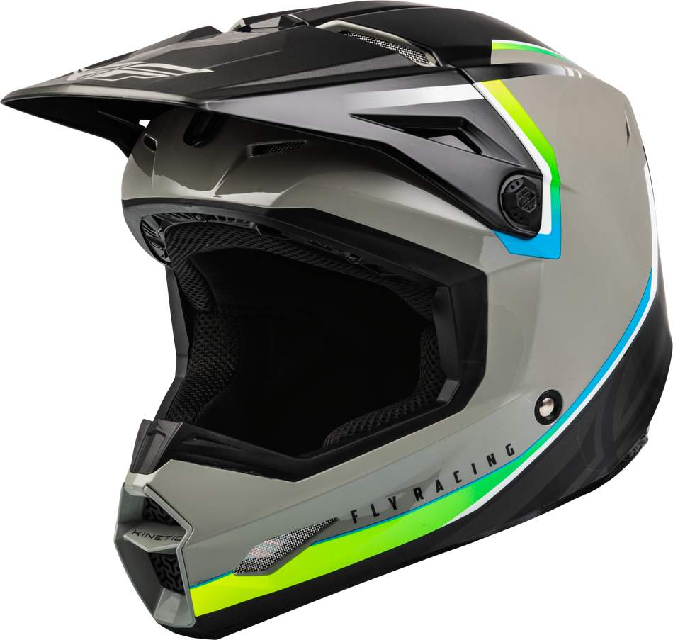 FLY RACING Youth Kinetic Vision Helmet Grey/Black Yl F73-8650YL