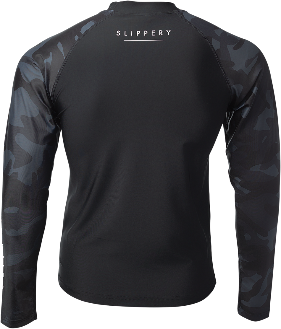 SLIPPERY Rashguard Long Sleeve Underwear - Black/Camo - Large 3250-0131