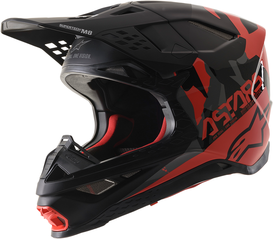 ALPINESTARS Supertech M8 Helmet - Echo - MIPS® - Black/Red/Gloss - Medium 8302621-1116-MD